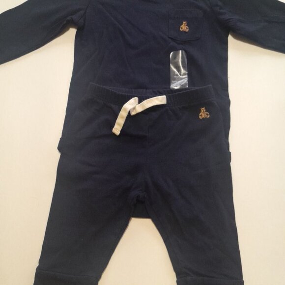 Gap Baby Boy Navy Blue 2 Piece Set Lounge Set Size 6-12 Months - Picture 3 of 4